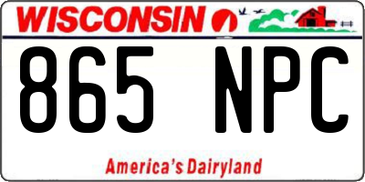 WI license plate 865NPC