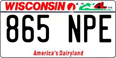 WI license plate 865NPE