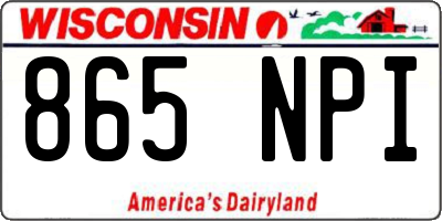 WI license plate 865NPI