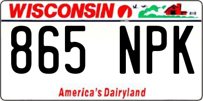 WI license plate 865NPK