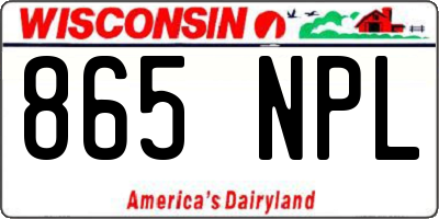 WI license plate 865NPL