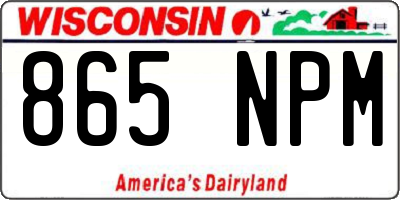 WI license plate 865NPM