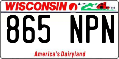 WI license plate 865NPN