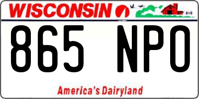 WI license plate 865NPO