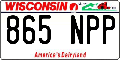 WI license plate 865NPP
