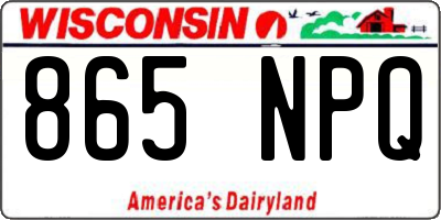 WI license plate 865NPQ