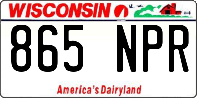 WI license plate 865NPR