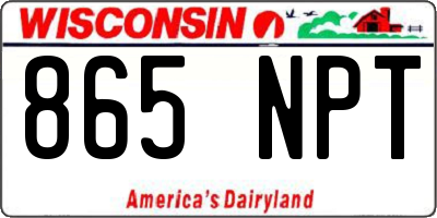 WI license plate 865NPT