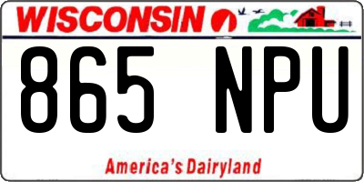 WI license plate 865NPU