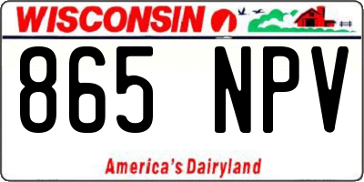 WI license plate 865NPV