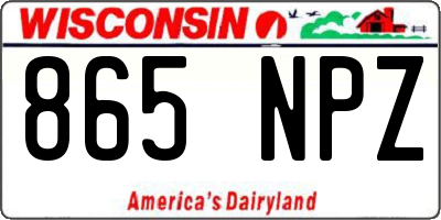 WI license plate 865NPZ