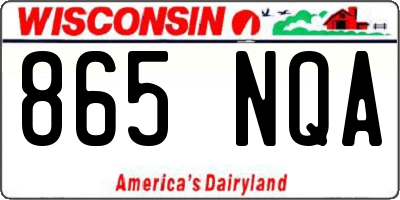 WI license plate 865NQA