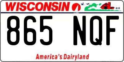 WI license plate 865NQF