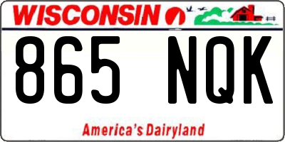 WI license plate 865NQK