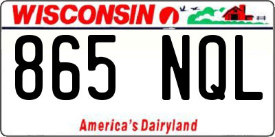 WI license plate 865NQL