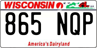 WI license plate 865NQP