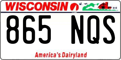 WI license plate 865NQS