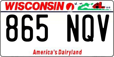 WI license plate 865NQV