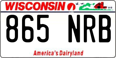 WI license plate 865NRB