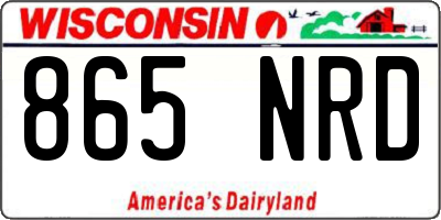 WI license plate 865NRD
