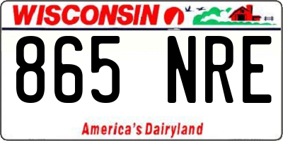 WI license plate 865NRE