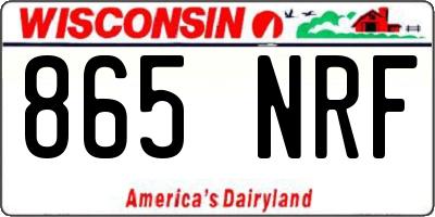 WI license plate 865NRF