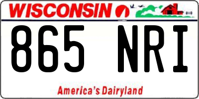 WI license plate 865NRI