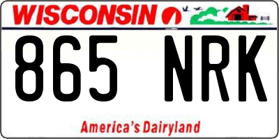 WI license plate 865NRK