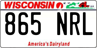 WI license plate 865NRL