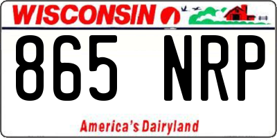WI license plate 865NRP