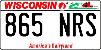 WI license plate 865NRS