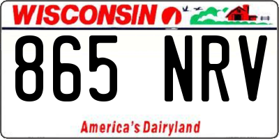 WI license plate 865NRV