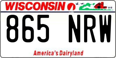 WI license plate 865NRW