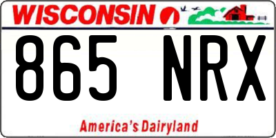 WI license plate 865NRX