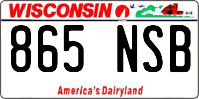 WI license plate 865NSB