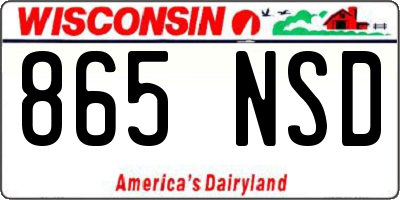 WI license plate 865NSD