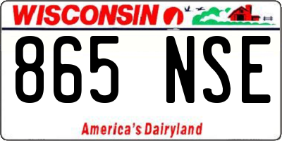 WI license plate 865NSE