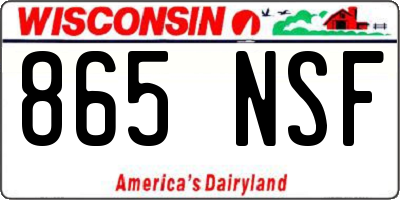 WI license plate 865NSF