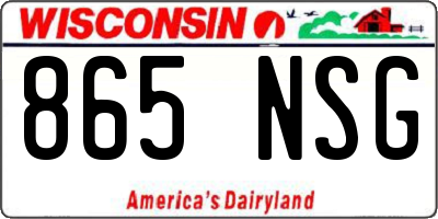 WI license plate 865NSG