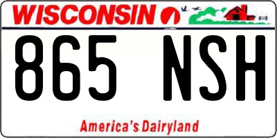 WI license plate 865NSH