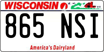 WI license plate 865NSI