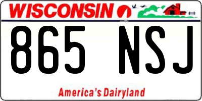 WI license plate 865NSJ