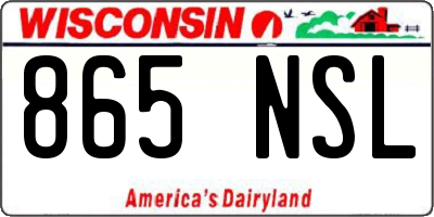 WI license plate 865NSL