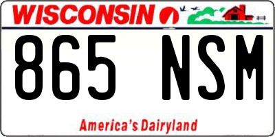 WI license plate 865NSM
