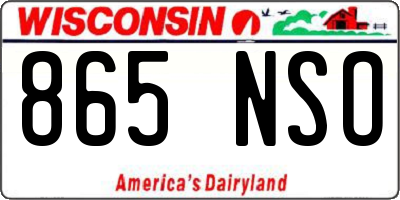 WI license plate 865NSO