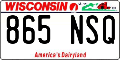 WI license plate 865NSQ