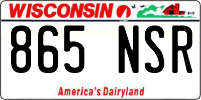 WI license plate 865NSR