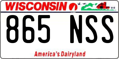 WI license plate 865NSS