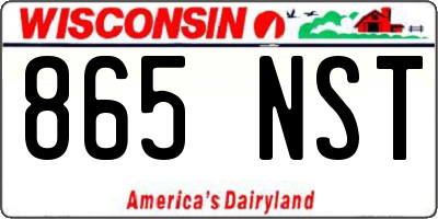 WI license plate 865NST