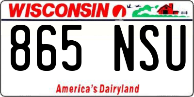 WI license plate 865NSU